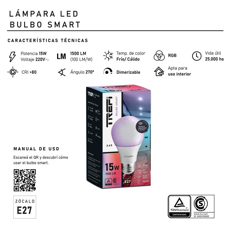 Lampara Led Bulbo Smart Fabricante